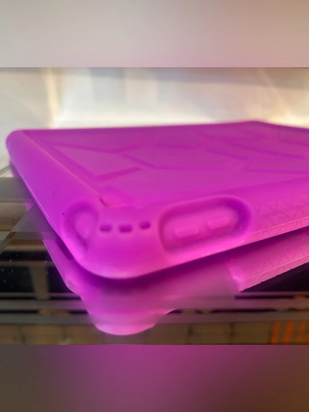 Magenta Poetic Silicone iPad case.